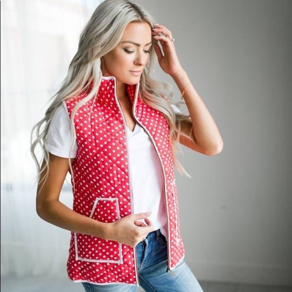 Polka Dot Puffer Vest